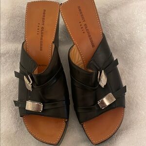 Robert Clergerie Black Leather Women's Sandals